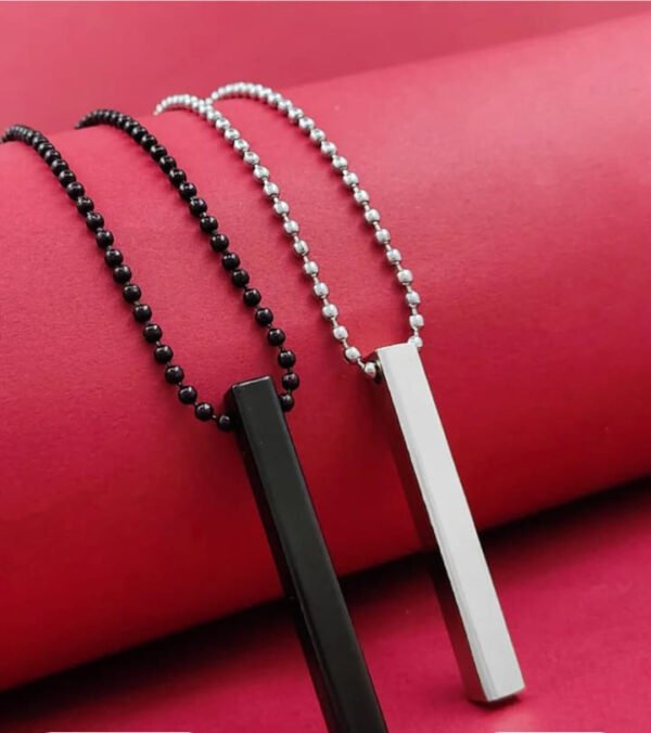 Boys Bar Necklace Pack Of 2  Materials Stainless Steel - Image 2