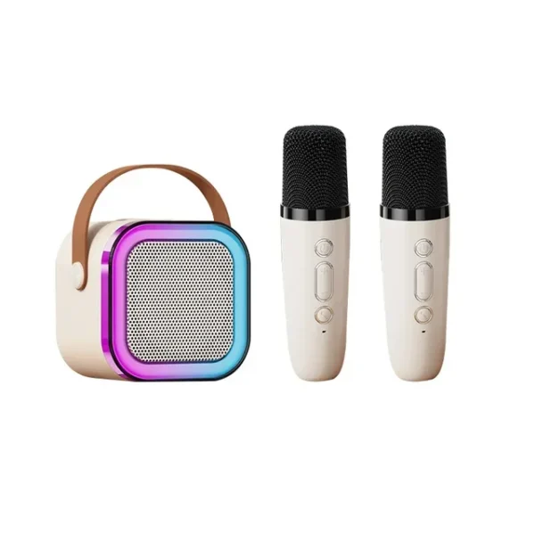 Mini Portable Karaoke Bluetooth Speaker with 2  Mic Audio Integrated Microphone Home Karaoke Wireless Bluetooth Speaker (Random Color)