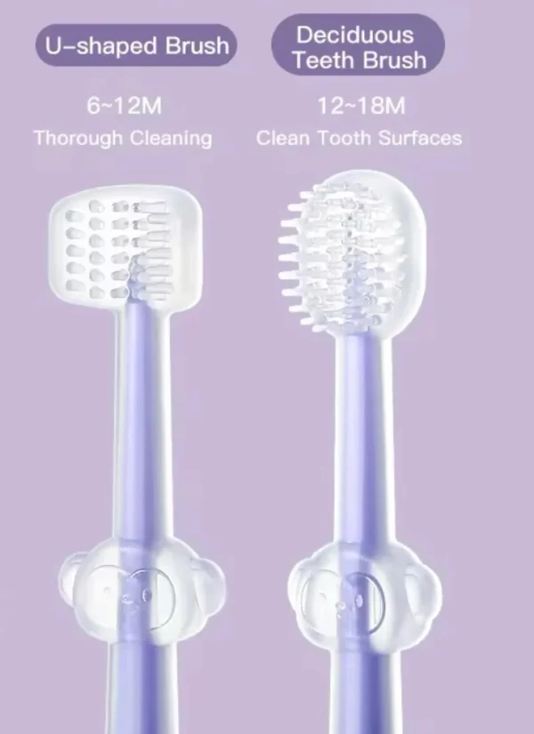Baby Teeth Oral Care Cleaning Set, Soft Bristle Baby Toothbrush, Infant Silicone Toothbrush (Random color) - Image 5