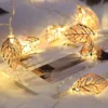 Garland Light String Battery Power Leaves Style Christmas Valentine's Day Living Room Garden LED String Lights Decor |  Single string with (14 led's.) - Image 3