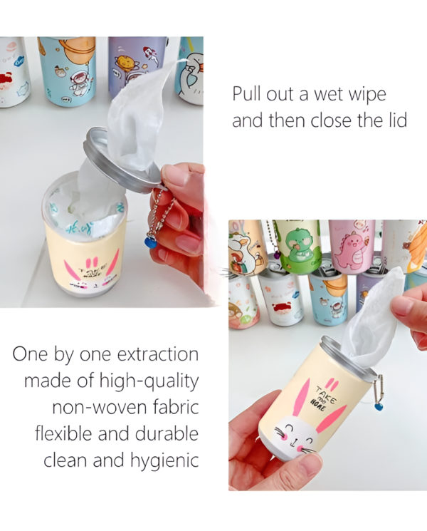 Mini Wet Tissue Wipes Can | Makeup Wipes Can (Imported) (Random cans) - Image 7