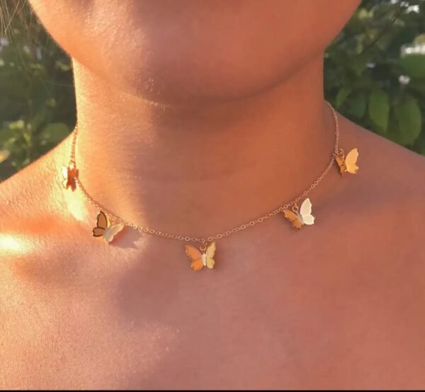 Butterfly Necklace | Dainty Chain | Layering | Choker Necklace for Girls - Image 5