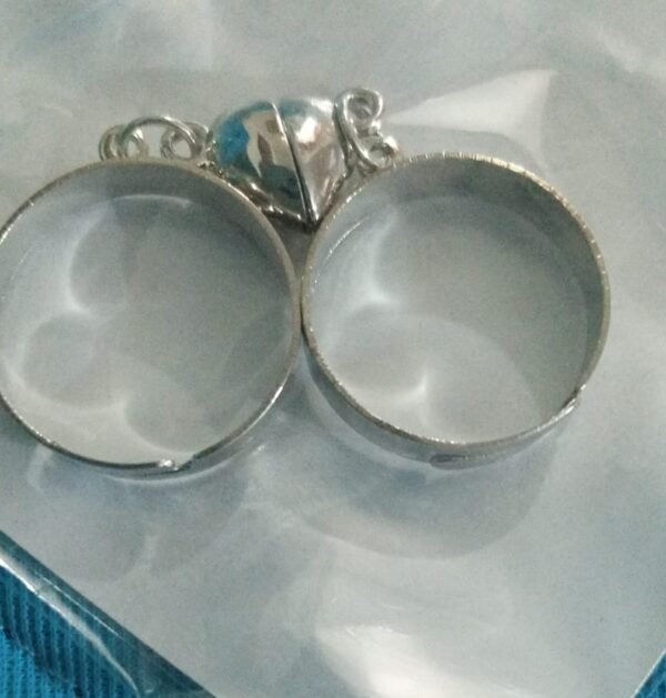 Broken heart rings set | Heart Magnet Couple Rings Attract Lovers, Friend Adjustable Ring - Image 9