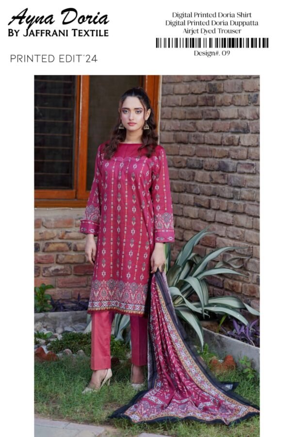 🏵️AYNA DORIA By Jaffrani Textile  03 Piece Lawn Doria Collection 2024🏵️