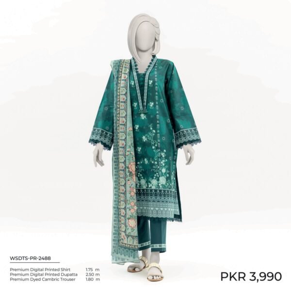 MTJ BY MOLANA TARIQ JAMIL Luxury Digital Premium Printed AirJet  unstitched Lawn 03Piece Spring Summer Collection Vol-09 2024 ) - Image 2