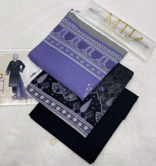 MTJ BY MOLANA TARIQ JAMIL Luxury Digital Premium Printed AirJet  unstitched Lawn 03Piece Spring Summer Collection Vol-09 2024 ) - Image 2