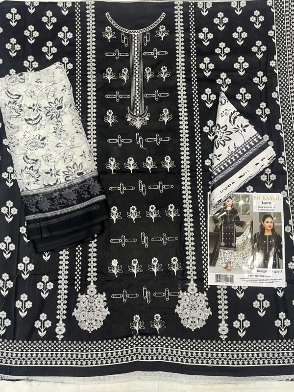 so kamal ,  Lawn | Unstitched Collection 3 Pieces Casual Wear| Summer collection - Image 5