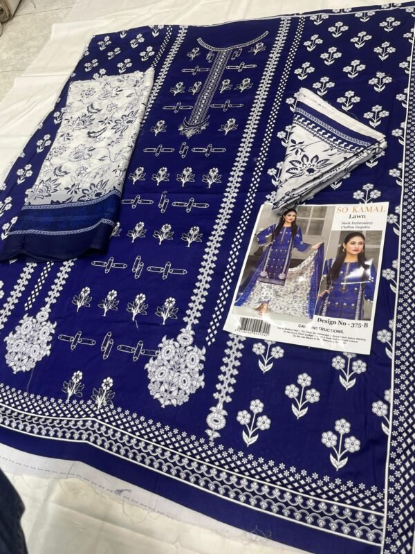 SO.KAMAL Lawn | Unstitched Collection 3 Pieces Casual Wear| Summer collection - Image 3