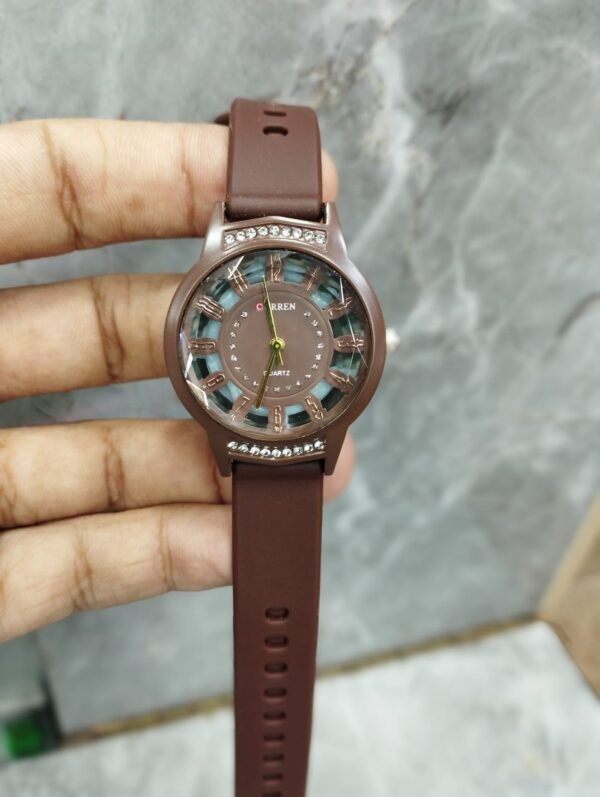 Curren Rubbar Belt Ladies Watch Model Diamond - Without Box - Image 4