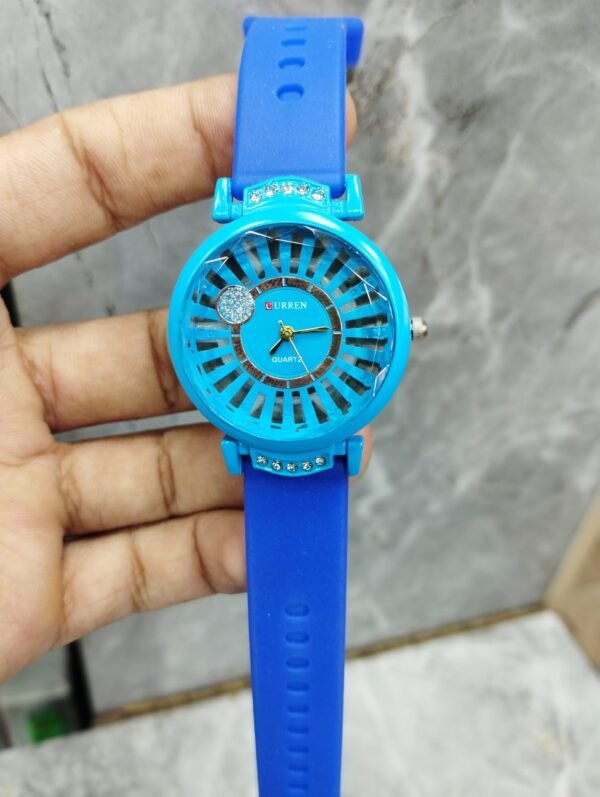 Curren Rubbar Belt Ladies Watch Model Diamond Round - Without Box - Image 3