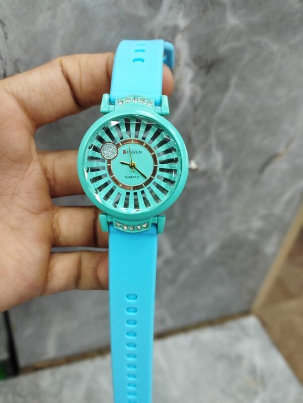 Curren Rubbar Belt Ladies Watch Model Diamond Round - Without Box - Image 5