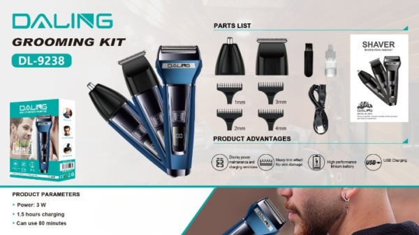 Daling DL-9238 3 in 1 Multi-Function Purpose Intelligent Anti-Hairpin System Portable