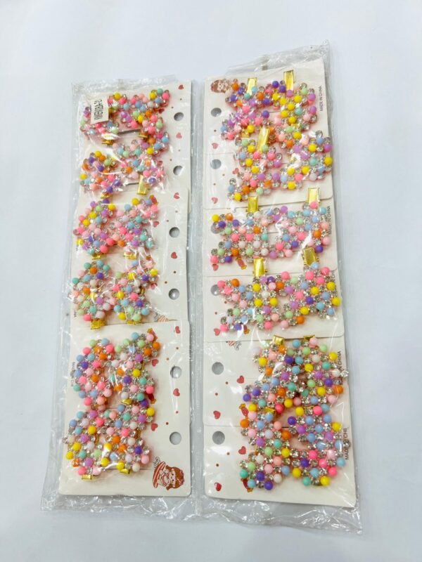 Girls Multicolor Pearl Beads Girl Hair Clips (random color)