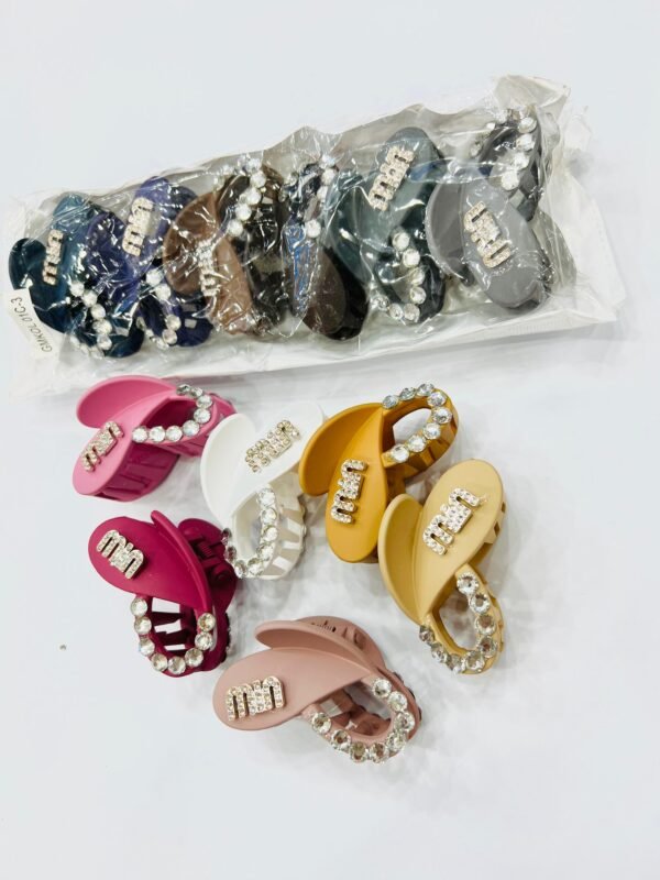 stylish stone Claw Clip Hair / Clips Non-Slip Strong Hold Hair for Girls (random colors) - Image 2