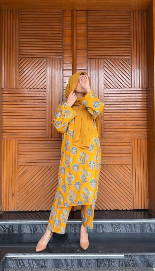 (mustard ) 2Pc  SAPPHIRE BRAND SUITS (Premium Lilen) - Image 4